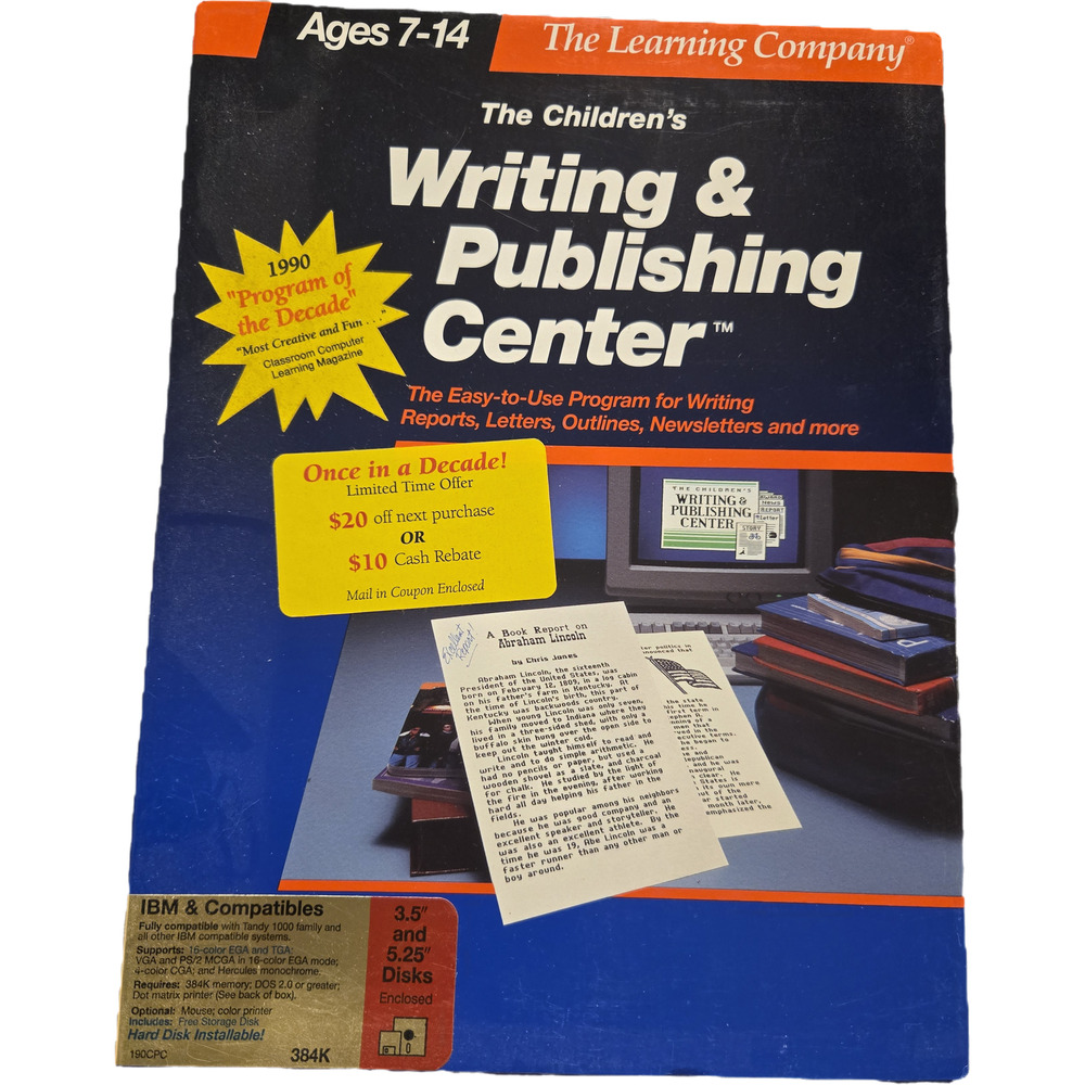 The Children's Writing & Publishing Center Vintage PC Big Box Vintage Software
